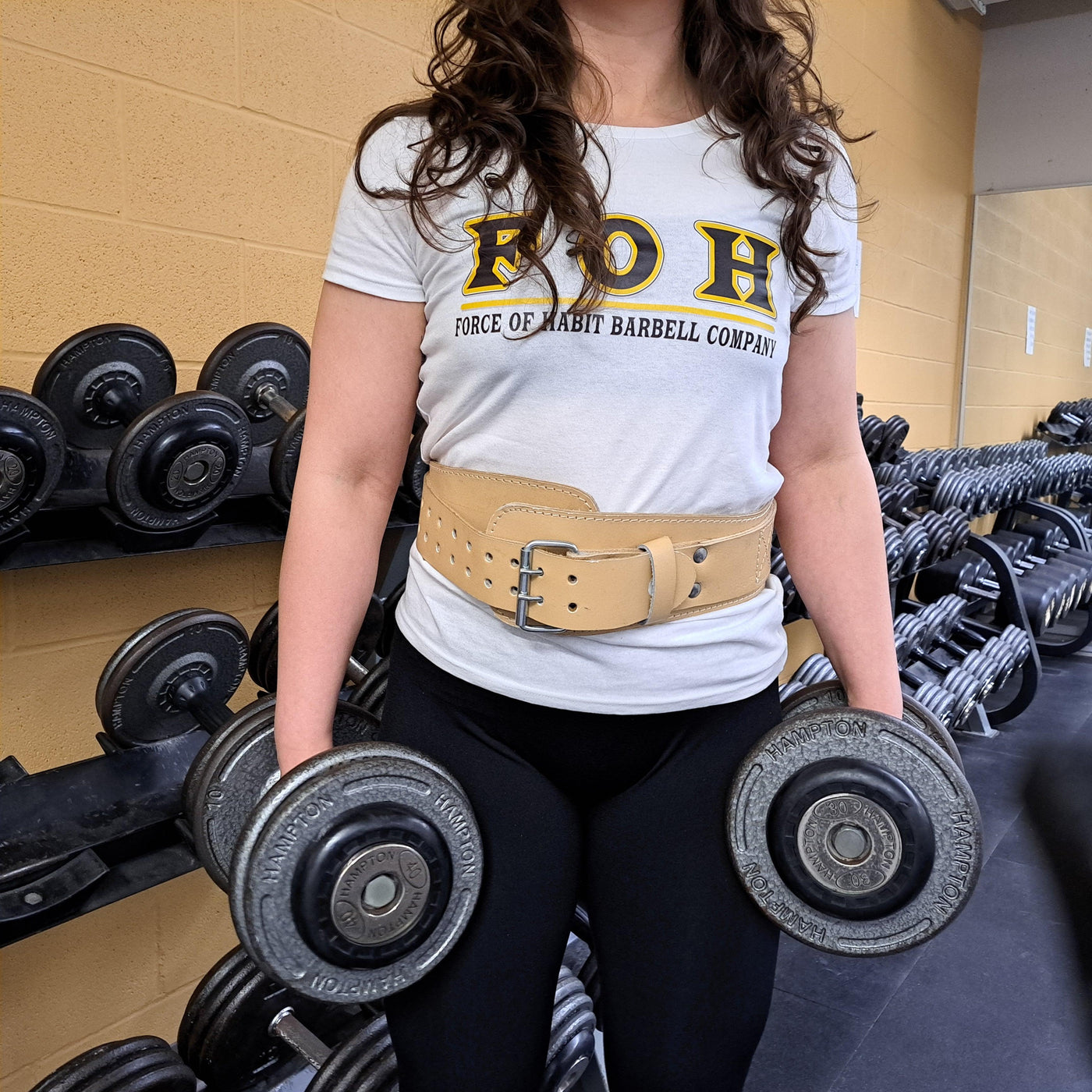 Double Prong Split Leather Powerlifting Belt, 6" wide (Clearance Rack Item) - Force of Habit Barbell Company