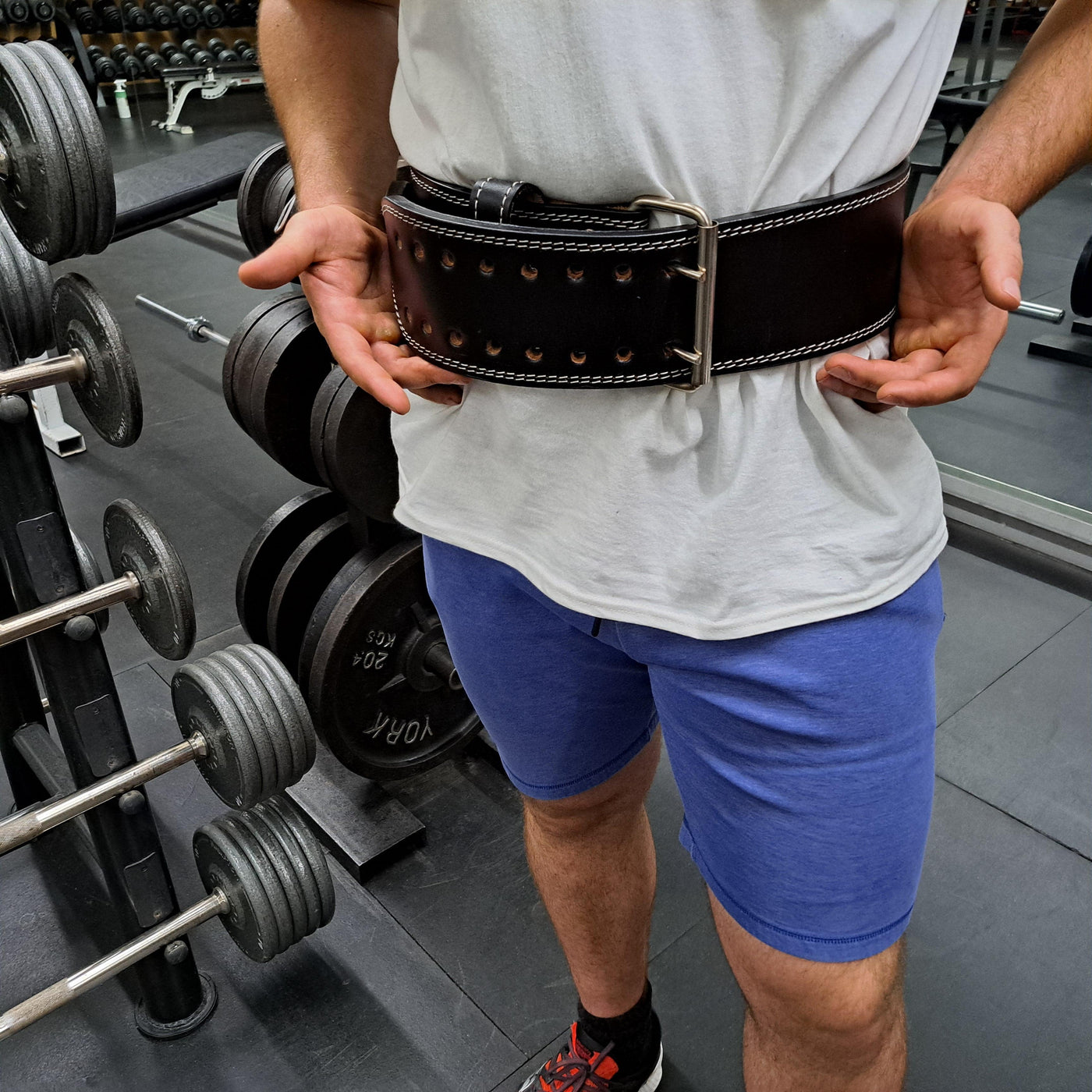 Double Prong 13 MM Genuine Leather Powerlifting Weight Belt - Force of Habit Barbell Company